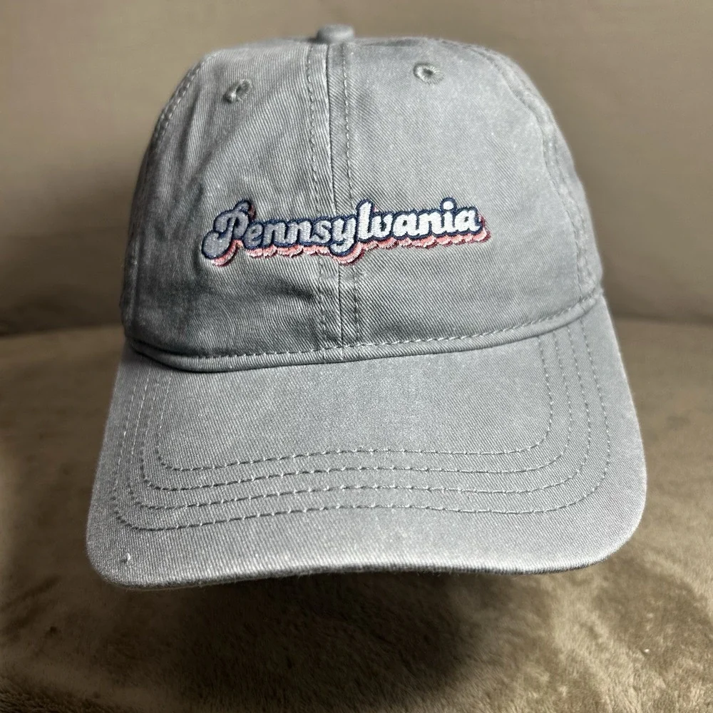 Pennsylvania Home Free Strapback Hat Gray Adjustable‎ Baseball Cap Heart Patch